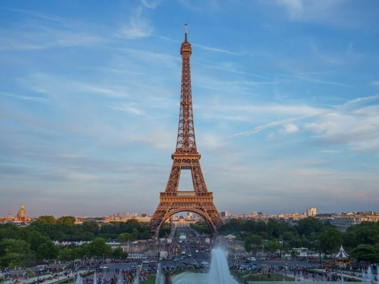 A Torre Eiffel vista do Trocadéro